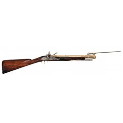 "I TERRY" Marked Flintlock Coach Blunderbuss with Spring Bayonet