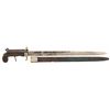 Image 1 : Unique European Double Damascus Barreled Percussion Sword Pistol with Scabbard