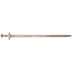 Indian "Firangi" Pattern Sword with Gold Decoration