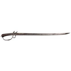Gold Accented European Flintlock Sword Pistol