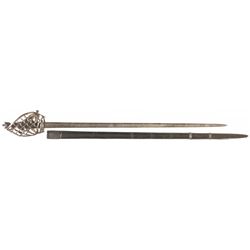 Venetian Schiavona Basket Hilt Sword with Scabbard