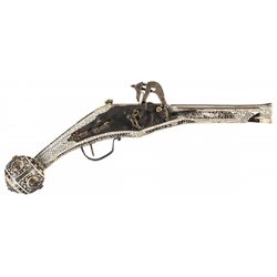 Highly Attractive Decorative Victorian Wheel Lock Pistol with Extensive Ivory Paneling, a Ball Pomme