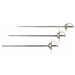 Three 18th Century Cup-Hilt Rapiers