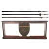 Image 1 : Three European Style Spears with a Large Hardwood Polearm Display Rack