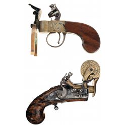 English Twigg Brass Flintlock Tinderlighter and G. Taylor Brass Flintlock Powder Tester