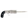 Image 4 : Engraved Unique Inscribed Mariette System Pepperbox Revolver with Dagger Bayonet and Scabbard