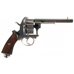Scarce Twelve-Shot Unmarked Large Frame Double Action Pinfire Revolver