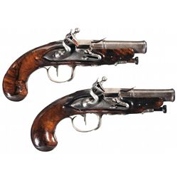 Pair of French Flintlock Pocket Pistols