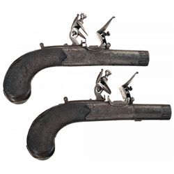 Pair of London Flintlock Muff Pistols