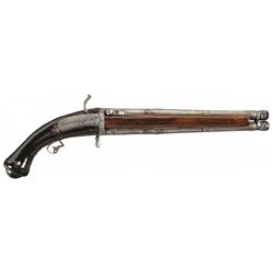 Dual Swiveling Barrel Matchlock Pistol