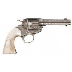 Historic and Documented Factory Deluxe Engraved and Inscribed Colt Bisley Model Revolver with Magnif