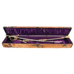 Extraordinary Deluxe Historic Texas Presentation Inscribed Cased U.S. Model 1902 Army Officer's Sabe