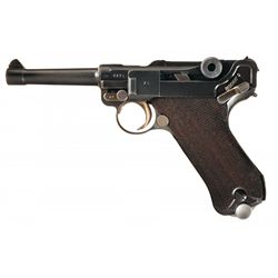 Excellent 1937 Dated Mauser Banner Commercial Contract Luger Pistol with Matching Magazine