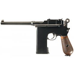 Unique Custom Made Mauser Model 1896 20 Shot Flat side Style Large Ring Semi-Automatic Broomhandle P