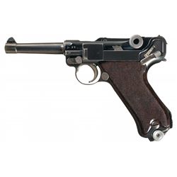 Rare World War II Nazi Series II "P" Code Commercial Contract Krieghoff Luger with Matching Magazine