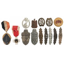 Grouping of Nazi Badges and Medals