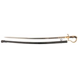 Exceptional Presentation German Army Officer's Sword with Damascus Blade
