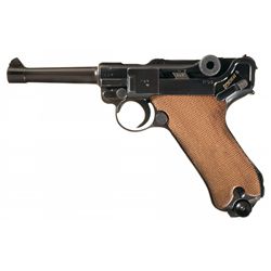 Rare and Unique 1940 Date "byf" Code Postwar Luger Pistol with Matching Magazine