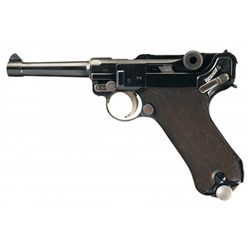 Scarce Nazi S/42 Code Mauser "K" Date P.08 Luger Pistol with Scarce 1934 Dated Holster and Cleaning