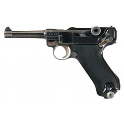 Exceptional and Very Desirable World War II Nazi 1940 Krieghoff Luger Pistol with Extra Magazine