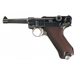 Very Early Pre-World War II 1936 Dated Mauser Banner Commercial Luger Pistol Rig with Two Matching M