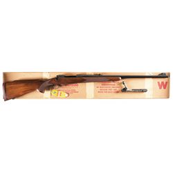 Spectacular Pre-64 Winchester Model 70 Bolt Action Rifle in 375 H&H Magnum with Original Box