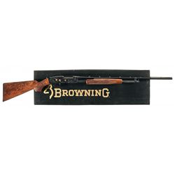 Engraved Gold Accented Browning Model 42 Grade V Slide Action Shotgun with Original Box