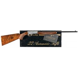 Outstanding Gino Cargnel Signed Engraved Belgian Browning Grade III .22 Caliber Semi Automatic Rifle