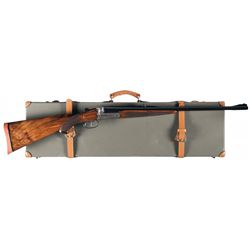 Extremely Rare Engraved Ludwig Brovnik Side by Side Double Rifle in Desirable 458 Win Mag