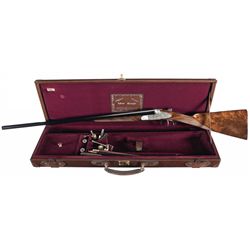 Engraved Libero Ferraglio Side by Side 20 Gauge Hammerless Shotgun with Case