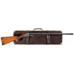 Engraved T. Woodward Double Barrel Rifle in 500 Cal with Case