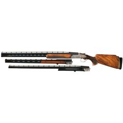 Excellent Engraved and Gold Inlaid Renato Gamba Daytona Three Barrel Set Over/Under Shotgun
