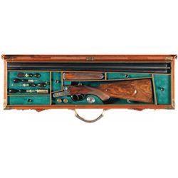 Excellent Cased Engraved East German Double Barrel 16 Gauge Shotgun