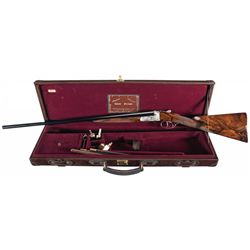 Outstanding Engraved Libero Ferraglio Side by Side 28 Gauge Hammerless Shotgun with Case