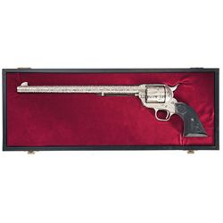 Signed Weldon Bledsoe Cattle Brand Engraved Third Generation Colt Buntline Special Single Action Rev