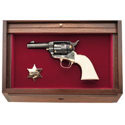 Exceptional Cased Factory Master George Spring Engraved Gold Inlaid Colt Sheriff's Model Single Acti