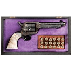 Cased Abercrombie & Fitch Shipped Alvin White Signed Master Engraved Gold Inlaid Colt Single Action