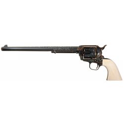 Factory Master Engraved Gold Inlaid Robert Burt Colt Single Action Army Buntline Special 44 Russian
