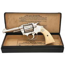 Rare Documented Historic Factory Engraved Colt Police Positive Double Action Revolver with Factory I