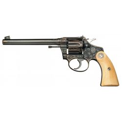 Signed Engraved and Gold Inlaid Colt Police Positive Target 22 WRF Double Action Revolver with Ivory