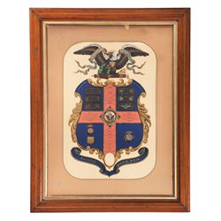 Unique Framed Hand Painted U.S. Marine Corps Escutcheon Plate for Colonel James H. Jones