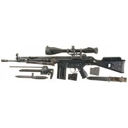 Excellent Heckler & Koch HK91 Semi-Automatic Rifle with Extra Magazines, Scope, Bayonet and Extra St
