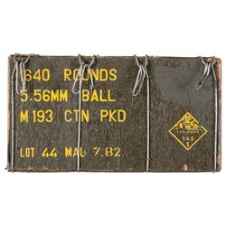 Sealed Crate Containing 1640 Rounds of Malaysian 5.56mm NATO Ammunition