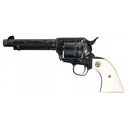 Master Engraved and Signed James DeMunck Engraved and Gold Inlaid  Second Generation Colt Single Act