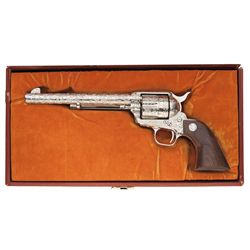 Cased Factory Class "D" Engraved Colt Third Generation Single Action Army Revolver