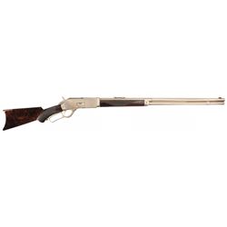 Extremely Rare Documented Special Order Deluxe Full Nickel-Plated Model 1876 Lever Action Rifle with
