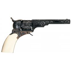 Engraved Reproduction Colt Paterson Belt Model Percussion Revolver