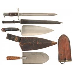 Fine Lot of U.S. Military Pre-1901 Knives Including 1880 Entrenching Knife, Trowel Bayonet and Krag