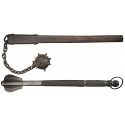 One Victorian Era Flail and One 18th Century Mace