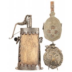 Three Elaborate Antique Flasks